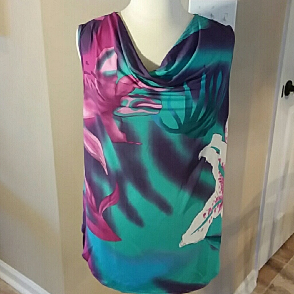 Draped Neck Tank Top. 2X